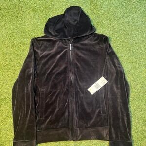 Jones New York Sport Black Velour Zip Hoodie – Size L